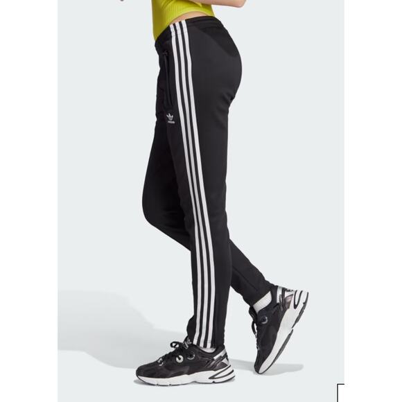 adidas | Women's Classic Striped Adicolor SST Track Pants w/ Zipper Pockets | XS - Picture 7 of 7